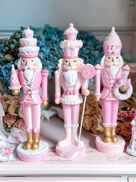 Walmart Nutcracker, Nutcracker Aesthetic, Diy Nutcracker, Pastel Christmas Decor, Nutcracker Christmas Decorations, Cute Christmas Decorations, Pastel Christmas, Christmas Barbie, Pink Christmas Decorations