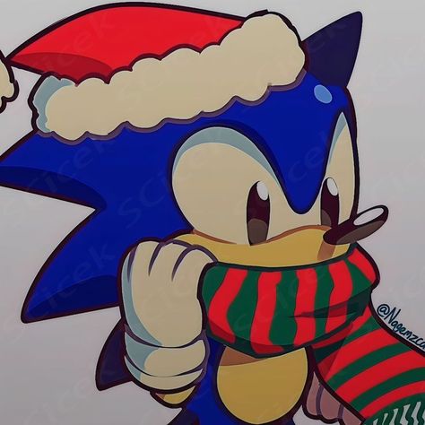 Sonic Christmas Art, Christmas Sonic Pfp, Classic Sonic Icon, Low Poly Sonic, Sonic Christmas Pfp, Sonic Exe Pfp, Sonic The Hedgehog Christmas, Christmas Sonic, Sonic Christmas