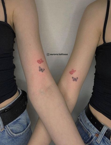 Tattoo Amigas, 44 Tattoo, Maching Tattoos, Mom Daughter Tattoos, Cute Matching Tattoos, Cuff Tattoo, Tattoos To Cover Scars, Butterfly Tattoos, Tattoo Design Ideas