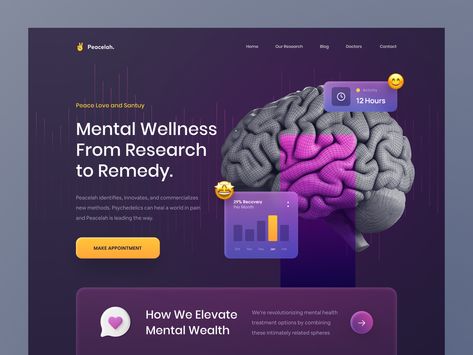 Mental Health Website, Health Website, Medical Website Design, Mental Health Clinic, Directory Design, Website Header, Website Design Layout, Website Redesign, Template Site