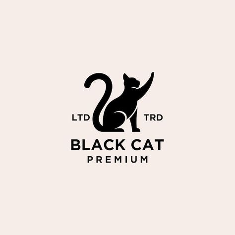 Vector premium black cat logo vector ico... | Premium Vector #Freepik #vector #cat-logo #cat-icon #cat-silhouette #black-cat Cat Logo Design Ideas, Black Cat Logo, Cat Graphic Design, Cat Logo Design, Logo Design Ideas, Vi Design, Vector Icons Illustration, Cat Icon, Cat Logo