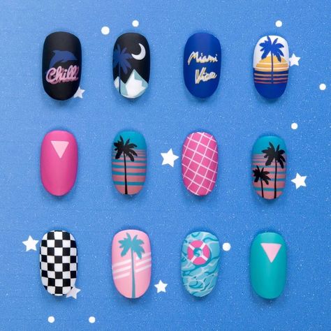 🌴🚀NEW LAUNCH 🚀🌴 What do you think of this Miami Vice vibe?? Check our NEW IN category online for = Mix & Match + Henna + Sci-Fi 👉Plates - Mix&Match 13 #MYL #moyoulondon ⠀⠀⠀⠀⠀⠀⠀⠀⠀ ⠀⠀⠀⠀⠀⠀⠀⠀ #coolnails #elegantnails #amazingnails #summernails #nailstamping #stampingnailart #nailshop #nailaddicts #nailinspo #cutenails #trendynails #classynails #prettynails #hotnails #simplenails #ignails #nailartdiary #beautynails #nailsoftheday #nailtrends Miami Vice Nails Ideas, Miami Vice Nails, Miami Nails Ideas, Miami Vice Party, Gold Sparkle Nails, Fancy Nail Art, Miami Nails, Art Deco Nails, Vibe Check