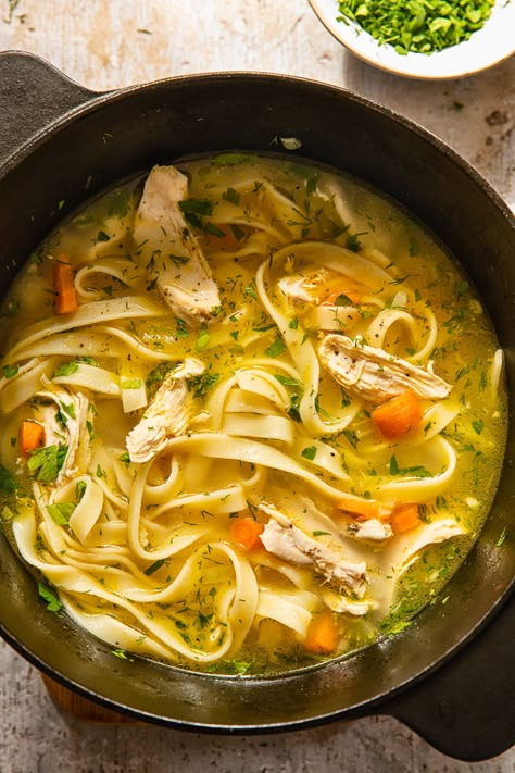 Homemade Chicken Noodle Soup - Vikalinka Chicken Soup Recipes Homemade, Chicken Noodle Soup Recipe Homemade, French Chicken, Chicken Noodle Soup Recipe, Homemade Chicken Noodle, Delicious Soups, Noodle Soup Recipe, Chicken Noodles, Recipetin Eats