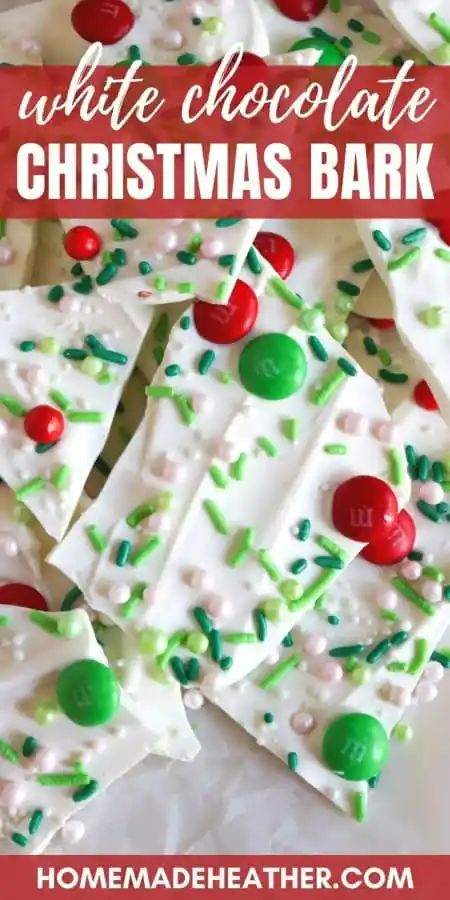 white chocolate Christmas bark recipe White Chocolate Bark Recipes Easy, Chocolate Christmas Bark, White Chocolate Christmas, Christmas Bark Recipes, Easy Christmas Candy Recipes, Christmas Bark, White Chocolate Bark, Chocolate Bark Recipe, Easy Christmas Treats