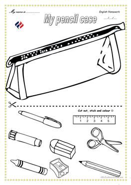 pencil case Pencil Case Crafts, School Objects, First Day Of School Activities, Kids English, English Lessons For Kids, Classroom Language, English Activities, School Worksheets, The Pencil