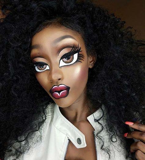 Doll Makeup Idea Bratz Doll Makeup, Fantasy Make-up, Halloweenský Makeup, Halloween Make-up Looks, Wedding Glam, Cute Halloween Makeup, Doll Halloween Costume, Halloween Makeup Scary, Halloween Tattoo