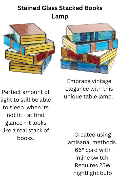 Searching for a thoughtful gift for a book lover or a home decor enthusiast? Look no further! The Stained Glass Stacked Books Lamp is a perfect gift choice that combines aesthetics, craftsmanship, and functionality into one stunning package. Surprise your loved ones with this exquisite piece of art. *Post contains an affiliated link* For more info and prices click the link! A Stack Of Books, Stacked Books, Book Lamp, Glass Book, Unique Table Lamps, Book Light, Book Lights, Stay Calm, Decor Birthday