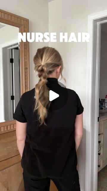 HAYLEY WOMBLES on Instagram: "Nurse Hair Tutorial 🪮🎀 #nurse #nursehair #hairtutorial #hairstyle #easyhairstyles" Long Hair Nurse Hairstyles, Hairstyle For Nurses, Work Hairstyles For Long Hair Nurse, Nurses Hairstyle, Nurse Updo Hairstyles, Easy Nurse Hairstyles, Dental Assistant Hairstyles, Postpartum Hairstyles, Cute Hairstyles For Nurses