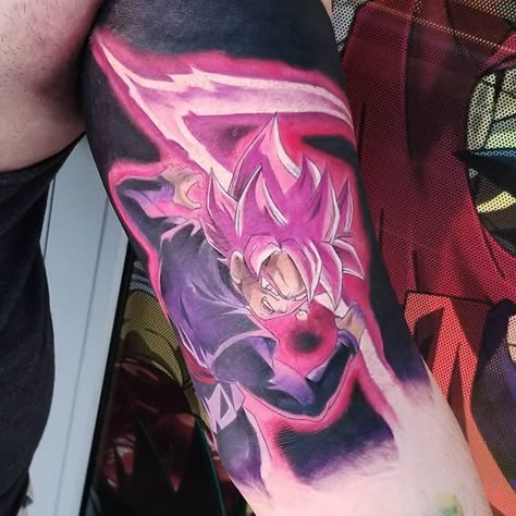 Goku Black Tattoo #gokublack #gokublacktattoo Goku Black Tattoo Design, Goku Black Tattoo, Dbz Tattoo Ideas, Dragonball Tattoo, Dbz Tattoo, Rose Tat, Ball Tattoo, Simple Tattoos For Guys, Z Tattoo