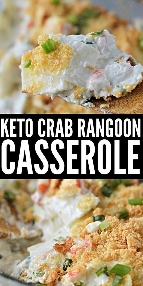 Keto Seafood Casserole, Keto Crab Rangoon Casserole, Keto Seafood Casserole Recipes, Imitatation Crab Recipe Low Carb, Keto Fish Dinner Recipes, Keto Dinner Recipes Easy Low Carb Fish, Simple Fun Keto Recipes, Keto Beach Food Ideas, Gluten Free Crab Recipes