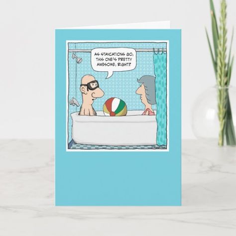 Funny Bathtub Staycation Anniversary Card Anniversary Cartoon, Wedding Anniversary Party Invitations, Anniversary Party Invitations, Funny Anniversary, Tub Time, Anniversary Greeting Cards, Anniversary Greetings, Funny Anniversary Cards, Anniversary Funny