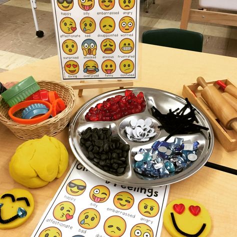 Playdough Provocations: Emojis! – The Curious Kindergarten Preschool Feelings, Feelings Activities, Reggio Classroom, Emotions Activities, Playdough Activities, Summer Preschool, Invitation To Play, Loose Parts, Self Regulation