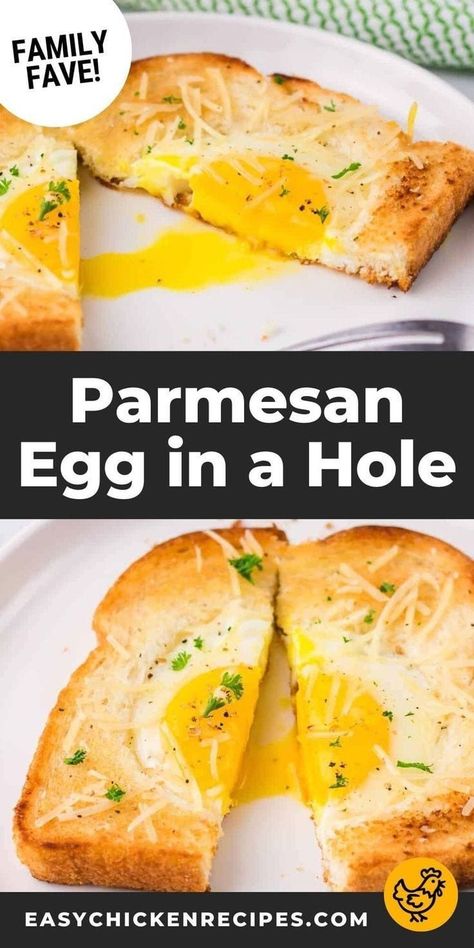 Lunch Ideas Salad, Parmesan Eggs, Eggs In A Hole, Kids Friendly Recipes, Super Easy Breakfast, Top Recipes On Pinterest, Chicken Lunch Recipes, Delicious Breakfast Casserole, Egg In A Hole