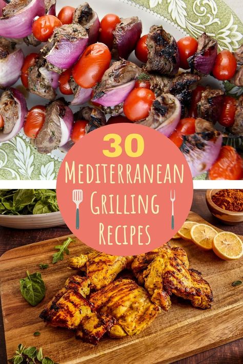 36 Mediterranean Grilling Recipes - Mediterranean Living Mediterranean Diet Marinades, Italian Grill Recipes, Mediterranean Diet Grilling Recipes, Summer Mediterranean Diet Recipes, Mediterranean Picnic Food, Mediterranean Grill Recipes, Summer Mediterranean Recipes, Grilled Mediterranean Recipes, Mediterranean Bbq Ideas