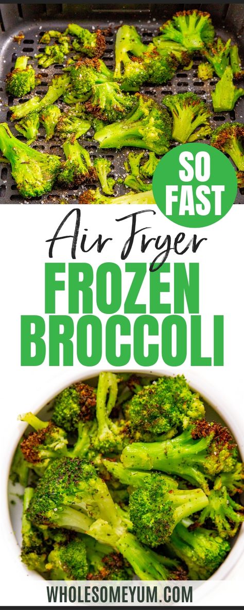 Air Fryer Frozen Broccoli, Broccoli In The Air Fryer, Frozen Broccoli Recipes, Roast Frozen Broccoli, Fried Broccoli, Cooks Air Fryer, Ninja Recipes, Healthy Vegetable, Air Fry Recipes