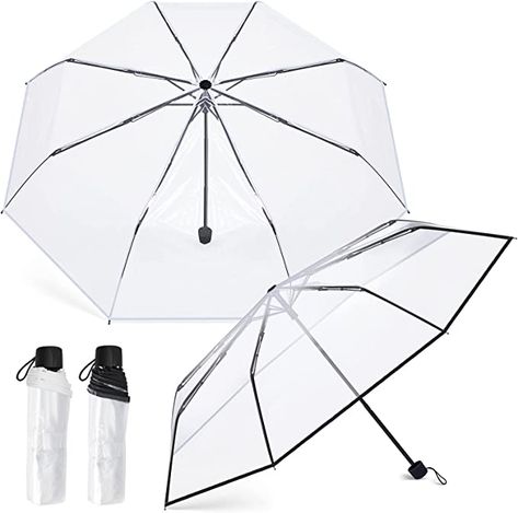 Umbrellas For Wedding, Umbrella Transparent, Umbrella Foldable, Portable Umbrella, Transparent Umbrella, Clear Umbrella, Umbrella Man, Foldable Umbrella, Bff Hands Aesthetic