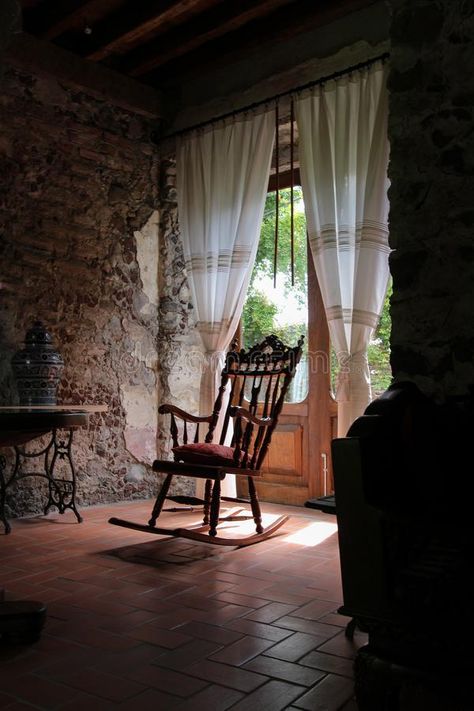 Waiting. Beautiful old rocking chair with light on the balcony royalty free stock photography Wyatt Core, Interior Design Chair, Old Rocking Chairs, Antique Rocking Chairs, Chair Photography, Chair Drawing, Poses Drawing, Balance Art, Old Couples