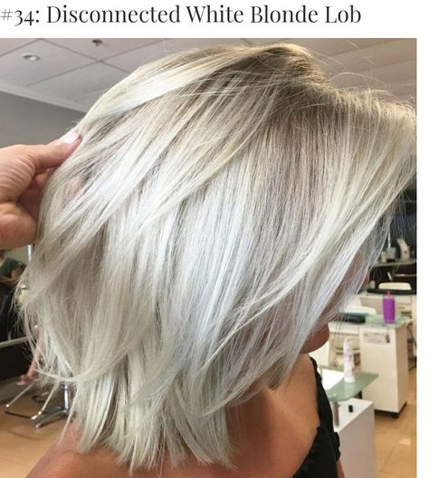 Short White Hair, Blonde Lob, Modern Haircuts, Lob Haircut, White Blonde, Brown Blonde Hair, Haircuts For Fine Hair, Cool Haircuts, Great Hair