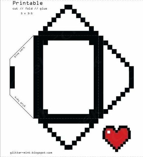 Envelope Template Aesthetic, Minecraft Love Letter, Minecraft Envelope, Aesthetic Envelope Template, Carta Minecraft, Minecraft Gifts, Envelope Templates, Heart Envelope, Bf Gifts