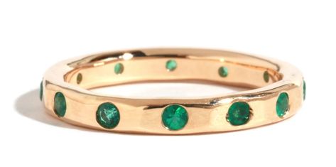 Cool Wedding Bands Women, Grass Green Color, Nail Party, Thick Gold Band, Emerald Band Ring, Grandmillennial Style, Emerald Wedding Band, Eclectic Jewelry, Celtic Engagement Rings