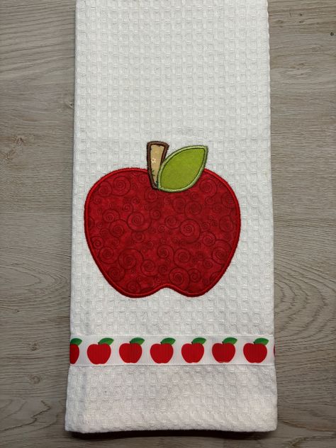 https://sewwithsass.etsy.com Towel Applique, Applique Towels, Save Trees, Save The Earth, Fall Kitchen, Towel Kitchen, Embroidered Towels, Decor Buy, Kitchen Towel