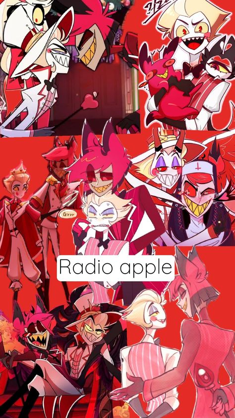 Alastor And Lucifer Wallpaper, Radioapple Wallpaper, Lucifer X Alastor, Radio Apple, Alastor Hazbin Hotel, Lucifer Morningstar, Dark Phone Wallpapers, Morning Star, Apple Wallpaper