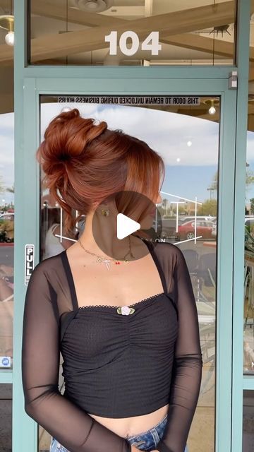 Auburn Hair Updo Wedding, Red Hair Updo, Easy Buns, Hairby Chrissy, Weddinghair Updo, High Bun Hairstyles, Red Hair Inspo, Easy Bun, Big Hair Dont Care