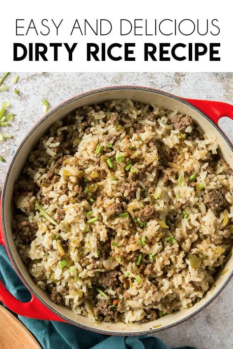 Dirty Rice With Ground Beef, Rice With Ground Beef, Dirty Rice Recipe Easy, Dirty Rice Recipe, Salty Marshmallow, Cooking With Ground Beef, Dirty Rice, Rice Side, Rice Side Dishes