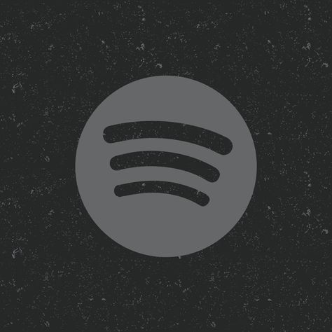 Grey Dark Aesthetic App Icons - Spotify Grey Dark Aesthetic, Grey Spotify Icon, Gray Spotify Icon, Grey Music Icon, Dark Grey App Icons, Dark Grey Iphone Icons, Black And Gray Icons For Apps, Spotify Icon, Aesthetic App Icons