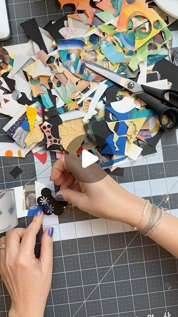 Rosi Tonaco on Instagram: "Book mark edition for those who don’t like to waste paper scraps. 😅 I hope you enjoy watching this video. Supplies: paper scraps, packing tape, scissors, glue, paper trimmer, hole punch, watercolor paper for a sturdy surface and string or ribbon. #diy #bookmarks #collageart #paperscraps" Hole Punch Art, Scrap Paper Crafts, Journal Tags, Flip Books, Ribbon Diy, Senior Activities, Paper Scraps, Paper Bookmarks, Cardmaking Ideas