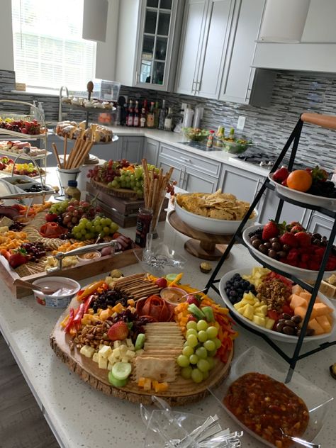 This was my first time ever creating such a display! Should I start a blog or YouTube? #charcuterie Finger Food Table Set Up, Christening Food Ideas, Finger Food Table Ideas, Finger Food Table, Charcuterie Grazing Table, Finger Food Buffet, Finger Food Party, Appetizers Table, Food Set Up