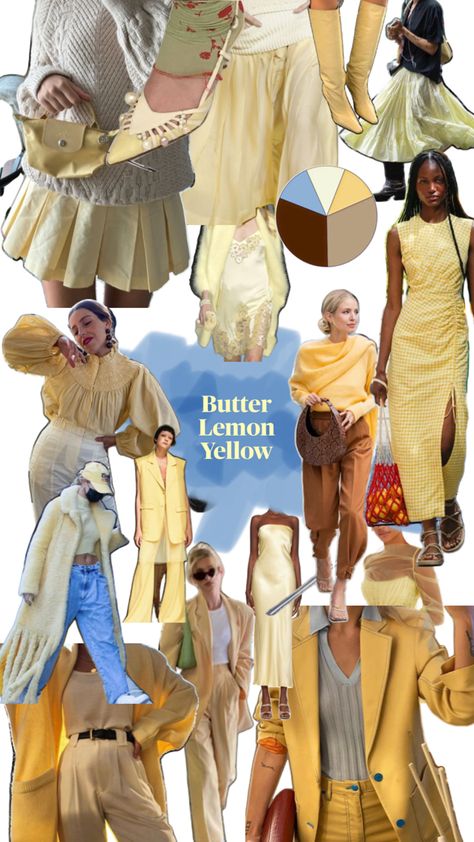 Analogous, monochromatic, and complimentary coloured outfit inspo all about yellow 🌼🌼🌼🌼 Butter Yellow Outfit, Fashion Trend Forecast, Yellow Outfit, Butter Yellow, Cycling Fashion, Trend Forecasting, Style Me, Fashion Inspo, Butter