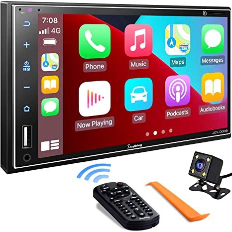 Amazon.com: Double Din Car Stereo Compatible with Apple Carplay, 7 Inch Full HD Capacitive Touchscreen - Bluetooth, Mirror Link, Backup Camera, Steering Wheel, Subwoofer, USB/SD Port, A/V Input, FM/AM Car Radio : Electronics Bluetooth Mirror, Bluetooth Car Stereo, Double Din Car Stereo, Electrical Problems, Latest Phones, Ios Phone, Car Bluetooth, Radio Antenna, Apple Carplay