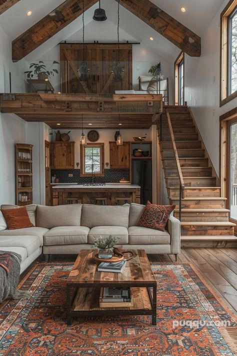 Modern Country Living, Barndominium Interior, Barn House Design, Luxury Door, Casa Vintage, Barn Style House, Tiny House Cabin, Tiny House Living, Cabin Homes