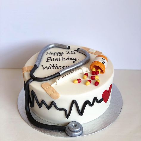 Cake Designs For Doctors, Nursing Cake Ideas, Dr Theme Cake, Medical Cake Ideas Doctors, Nurse Theme Cake, Nurse Birthday Cake, Doctor Theme Cake, Doctor Birthday Cake, Pharmacy Cake