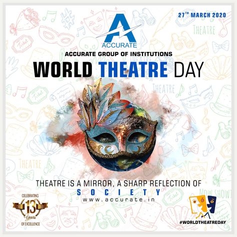 Theatre is a mirror, a sharp reflection of society.  #theatreday #world #mirror #reflection #society #accurate #campus World Theatre Day, Theater Tickets, Mirror Reflection, A Mirror, Theater, Mirror, Quick Saves