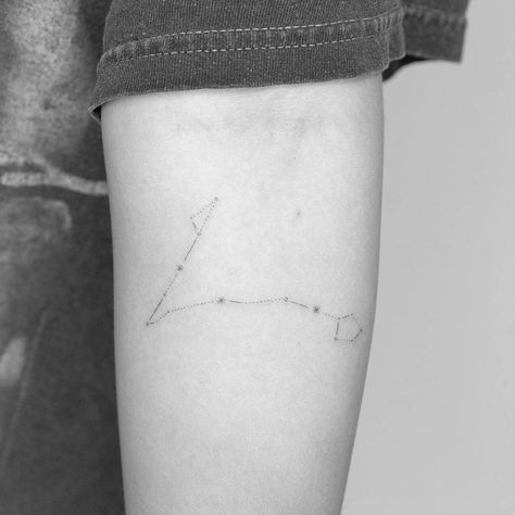 Pisces constellation tattoo located on the inner Zodiac Constellation Tattoos, Pisces Constellation Tattoo, Minimal Tattoos, Inspirational Tattoo, Pisces Constellation, Constellation Tattoo, Pisces Tattoos, Constellation Tattoos, Minimalist Tattoos