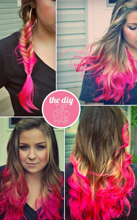 Diy Hair Dye, Dip Dye Hair, Dye Hair, Hair Chalk, Dip Dyed, Kool Aid, Hair Envy, Dip Dye, Women Hairstyles