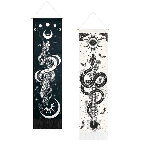 Snake Tapestry, Black And White Tapestry, Mushroom Skull, Tapestry Flower, Skull Tapestry, Television Wall, Sun And Moon Tapestry, White Tapestry, Tapestry Nature