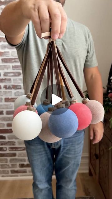 Greg Navage on Instagram: "Like + Comment “velvet” to receive the links and details directly to your DM! Lumps are for chumps! Have the smoothest balls on the block this year with this easy DIY!  #christmas #christmasornaments #christmastree #christmascountdown #holidayspirit #diychristmas #diyhome #diycrafts #christmastime #christmasdecor #budgetfriendly" Xmas Pom Pom Ideas, Crafts Using Styrofoam Balls, Velvet Christmas Decor Diy, Decorate Wooden Ornaments, Recycle Ornaments Diy, Christmas Ball Crafts Ideas, Diy With Christmas Balls, Christmas Ball Diy Decorating Ideas, Velvet Christmas Balls Diy