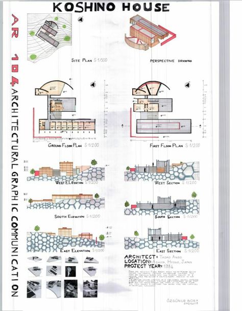 Tadao Ando "Koshino House" poster presentation Koshino House Tadao Ando, Tadao Ando Plan, Koshino House, Tadao Ando Architecture, Building Silhouette, Poster Presentation, Architecture Design Presentation, Water Temple, House Poster