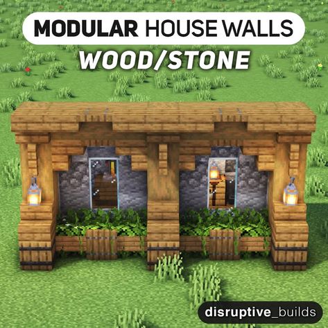 Here are some modular house walls I created! Use these to create a house as big or small as you want :) : r/Minecraftbuilds Minecraft Castle Blueprints, Minecraft Wall, Minecraft Banner Designs, Minecraft House Plans, House Wall Design, Bangunan Minecraft, Easy Minecraft Houses, Minecraft House Tutorials, Minecraft Castle