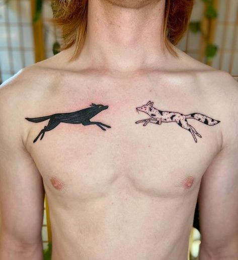 Portland Tattoo Artist, Running Fox Tattoo, Wolf Fox Tattoo, Arctic Fox Tattoo, Black Fox Tattoo, Kelpie Tattoo, Kestrel Tattoo, Queer Tattoos, Red Fox Tattoos