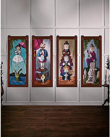 Disney's The Haunted Mansion Decor Panels - 4 Pack - Spirithalloween.com Haunted Mansion Stretching Room, Spirt Halloween, Halloween Haunted Mansion, Room Portrait, Disney Baby Costumes, Stretching Room, Haunted Mansion Decor, Mansion Decor, Halloween Costume Props