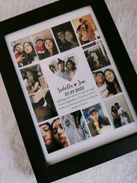 Photo Frame Ideas For Boyfriend Birthday, Birthday Frame Ideas For Best Friend, Photo Frame Gift Ideas Friends, Best Friend Photo Frame, Photo Frame Idea, Anniversary Picture Frame, Photo Frame Ideas, Photo Gifts Diy, Pic Collage