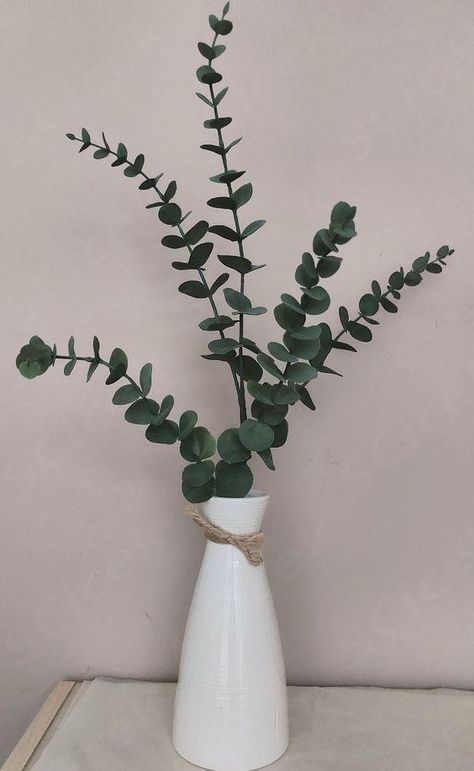 Ivory bud vase suitable for fresh and dried, artificial flowers. Available with eucalyptus pictured (artificial rubber eucalyptus x 1 stem). Measurements: 19cm H x 9cm W Opening 5cm Eucalyptus Vase, Vase Home Decor, Stoneware Vase, Makeover Ideas, White Vases, Bud Vase, Flower Vase, Bud Vases, Bedroom Makeover