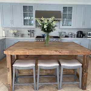 Kitchen Island Hardware, Custom Kitchen Island, Wood Island, Wood Kitchen Island, Kitchen Island With Seating, Big Kitchen, Island With Seating, Kitchen Dining Tables, Kitchen Islands