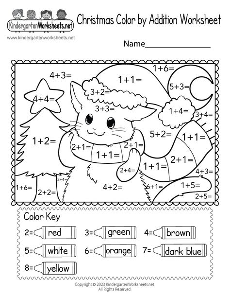 Free Printable Christmas Color by Addition Worksheet Color By Addition, Free Printable Christmas Worksheets, Christmas Worksheets Kindergarten, Christmas Worksheet, Holiday Math Worksheets, Worksheet Coloring, Activity For Kindergarten, Addition Worksheet, Christmas Math Worksheets