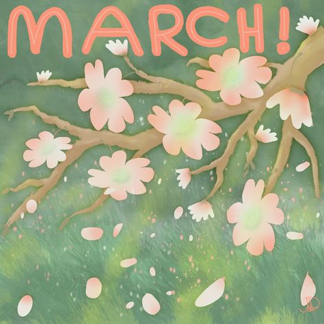 March Playlist Cover, March Illustration, March Vibes, March Art, September School, English Day, March Baby, Pretty Writing, August Summer