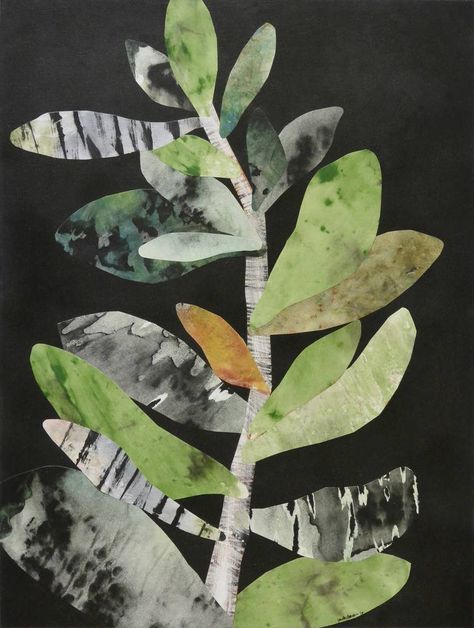 Tree Collage, Botanical Collage, Leaf Collage, Art Deco Abstract, Collage Art Projects, Paper Collage Art, Watercolor Pictures, Watercolor Projects, Collage Art Mixed Media